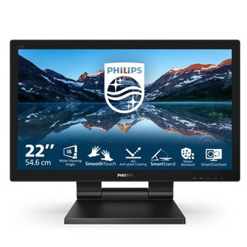 Монитор Philips 222B9TA/00, 21.5" (54.61 cm) VA сензорен панел, Full HD, 2ms, 50 000 000:1, 250cd/m2, DisplayPort, HDMI, DVI-D, VGA, USB | JAR Computers Philips 222B9TA/00