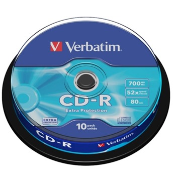 Оптичен носител CD-R, 700MB, Verbatim, 52x, 10 бр. | JAR Computers Verbatim CD-R 2065100060
