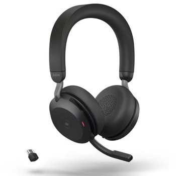 Слушалки Jabra Evolve2 75 MS (27599-999-899), безжични, Bluetooth, USB-C, микрофон, ANC, 40mm драйвери, до 36 часа време на работа, сертифицирани за Microsoft Teams, черни | JAR Computers Jabra EVOLVE2 75 MS ANC Bluetooth USB-C