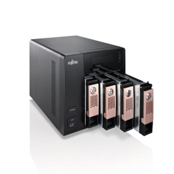 Мрежови диск (NAS) Fujitsu Celvin NAS Q805 (VFY:CQ805XX040E1), четириядрен Bay Trail Intel® Celeron® J1900 2.0/2.42GHz, 2 GB DDR3L, 16GB (4x 4TB) HDD SATA, 4x RJ-45, HDMI, 3x USB 3.0, Tower | JAR Computers Fujitsu Celvin NAS Q805