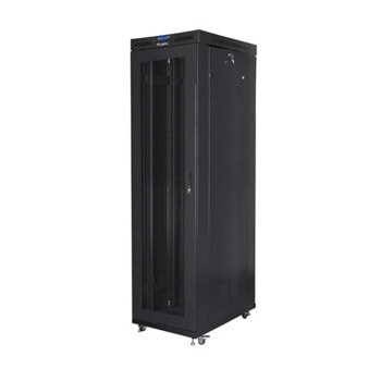 Комуникационен шкаф Lanberg FF01-8047-23BL, 19", 47U, 234.4 x 100 x 80 cm, товароносимост до 1200кг, термостат, черен | JAR Computers Lanberg FF01-8047-23BL