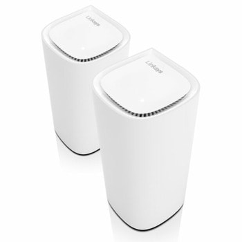 Мрежеста система Linksys Velop Pro 6E, 5400Mbps, 2.4GHz(600Mbps)/ 5GHz(2400Mbps)/ 6GHz(2400Mbps), Wireless AX, 1x LAN 10/100/1000Mbps, 1x WAN 10/100/1000Mbps, 2бр. | JAR Computers Linksys Velop Pro 6E 2-pack MX6202