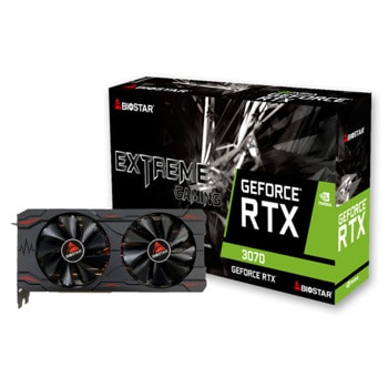 Видео карта Nvidia GF RTX 3070, 8GB, Biostar EXTREME GAMING, PCI-E 4.0, GDDR6, 256-bit, DisplayPort, HDMI | JAR Computers Biostar GeForce RTX 3070 EXTREME GAMING VN3706RM82