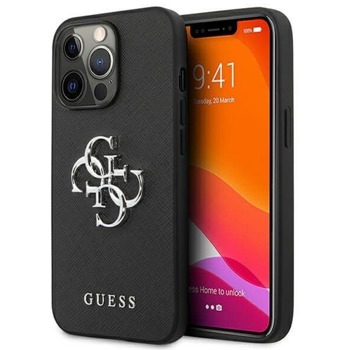 Guess Saffiano 4G Metal Logo Leather Hard Case