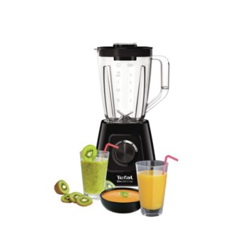 Блендер Tefal BLENDFORCE 2 BL420838, 4 ножа, 2 скорости, функция за чупене на лед, 600 W, черен | JAR Computers Tefal BL420838