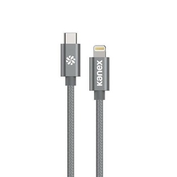 Кабел Kanex Premium DuraBraid K157-1528-2MSG, от USB-C(м) към Lightning(м), 2m, сив | JAR Computers Kanex Premium DuraBraid K157-1528-2MSG
