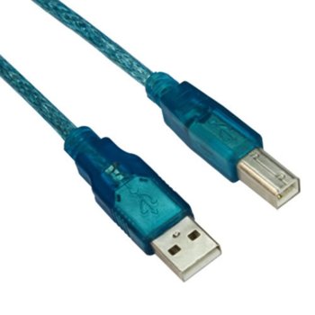 Кабел VCom, USB A(м) към USB B(м), 5m, син, никелирани конектори | JAR Computers Кабел USB A(м) към USB B(м) 5m CU201-TL-5m