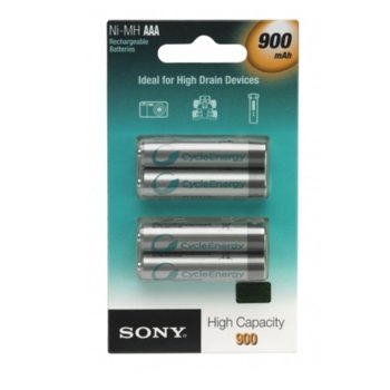 Акумулаторни батерии Sony NHAAAB4EC, AAA, 1.2V, 900mAh, 4бр. | JAR Computers Sony NHAAAB4EC Rechargeable 4*900