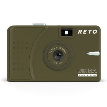 Фотоапарат RETO Ultra Wide Slim Film Camera Muddy Olive, 22mm леща, 35mm филм, зелен | JAR Computers RETO Ultra Wide Slim Film Camera Olive RUW006