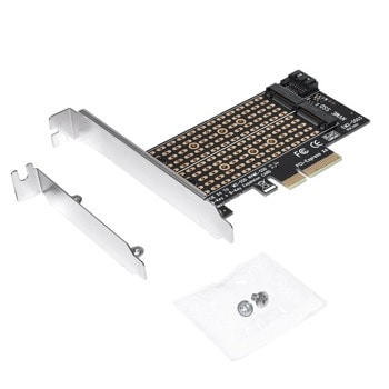 Контролер Makki MAKKI-M2-PCIE-2X, от PCI-E x4(м) към 2x M.2 (NVMe+SATA), за 2230/2242/2260/2280 | JAR Computers MAKKI-M2-PCIE-2X