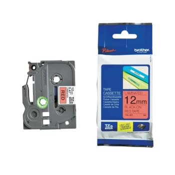 Лента за етикетен принтер Brother тип TZ, черен цвят на оранжева флуоресцентна фон, 12mm x 8m, PN: TZe-B31 | JAR Computers Brother TZe-B31