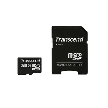 32GB microSDHC Transcend Premium SD adapter