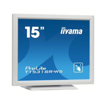 Монитор Iiyama ProLite T1531SR-W5, 15" (38.1 cm), TN панел, XGA (1024x768), 8ms, 700:1, 300cd/m2, DP, HDMI, VGA image
