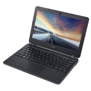 Лаптоп Acer TravelMate B117 (NX.VCGEX.016_SV.WNBAF.B01), двуядрен Braswell Intel Celeron N3060 1.60/2.48 GHz, 11.6"(29.46cm) HD Anti-glare Display, (HDMI), 4GB, 500GB HDD, 1x USB 3.0, Linux, 1.40kg | JAR Computers Acer TravelMate B117 NX.VCGEX.016