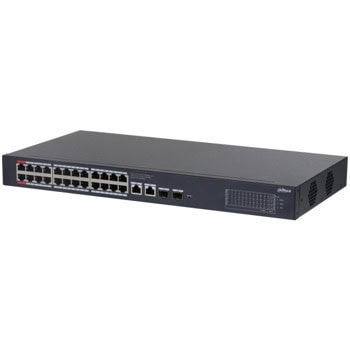 Суич Dahua CS4228-24GT-375, 28 порта, 24x 10/100/1000Mbps RJ45 (PoE), 2x 10/100/1000Mbps RJ45 (uplink), 2x SFP | JAR Computers Dahua CS4228-24GT-375