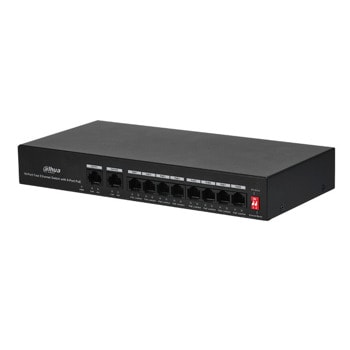 Суич Dahua PFS3010-8ET-65, 8 порта, 8x 10/100 RJ-45 PoE, 2x 10/100/1000 RJ-45 Uplink | JAR Computers Dahua PFS3010-8ET-65