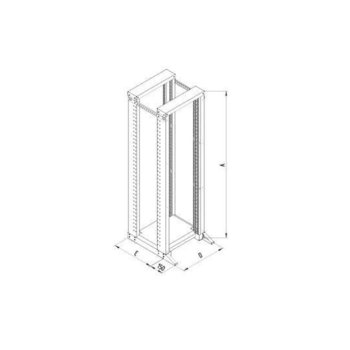 Двойна рамка Triton RSX-42-XD8-CXX, 19", 42U, 400кг товароносимост, 206.1x76.4x60x80cm | JAR Computers Triton RSX-42-XD8