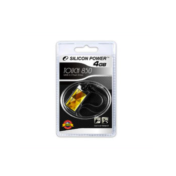 Памет 4GB USB Flash, Silicon Power Touch 850, кехлибарен цвят | JAR Computers 4GB USB Flash