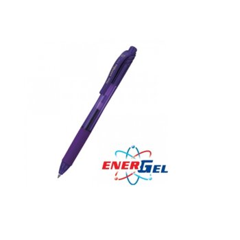 Автоматичен ролер Pentel Energel BL107, лилав цвят на писане, дебелина на линията 0.7 mm, гел, лилав, цената е за 1бр. (продава се в опаковка от 12бр.) | JAR Computers Pentel Energel BL107