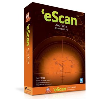 Софтуер eScan Anti-Virus Cloud Edition for Windows, за 2 потребители, 1 година | JAR Computers eScan Anti-Virus w/ Cloud Security 2 user/1y Win