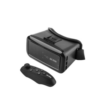 Очила за виртуална реалност Acme VRB01RC, 90° зрителен ъгъл, Bluetooth, дистанционно, съвместими със смартфони с диагонал от 4" до 6", черни | JAR Computers Acme VRB01RC 503831