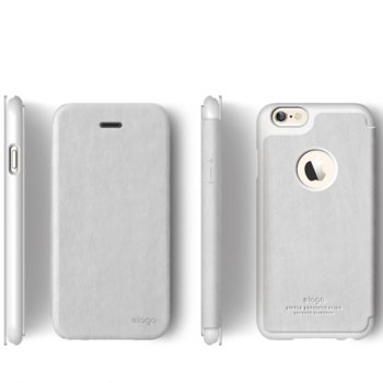 Elago S6 Leather Flip Apple Cut Case