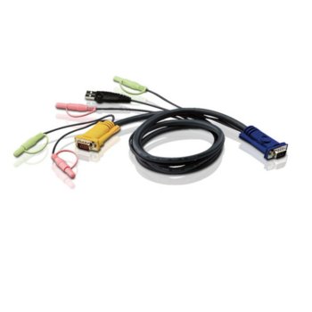 KVM кабел ATEN 2L-5305U, VGA(м) + 2x RCA към USB A(м) + SPHD15(м) + 2x RCA, 5.0 м | JAR Computers ATEN 2L-5305U