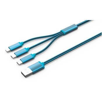 LDNIO LC85 USB A(м) към Micro USB и Lightning