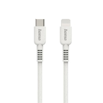 Кабел Hama 187284, от USB-C(м) към Lightning(м), 1m, бял | JAR Computers Кабел Hama 187284