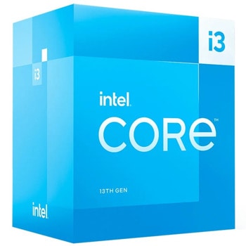 Процесор Intel Core i3-13100F, четириядрен (3.4/4.5GHz, 12MB Cache, No GPU, LGA1700) BOX, с охлаждане | JAR Computers Процесор Intel Core i3-13100F BX8071513100F
