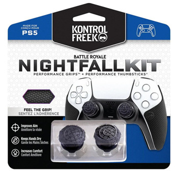 Сменяеми бутончета Thumb Grips KontrolFreek Performance Nightfall Kit (PK-2345-PS5), за PS4/PS5, за Dual Shock/DualSense, черни | JAR Computers KontrolFreek Performance Nightfall Kit PK-2345-PS5
