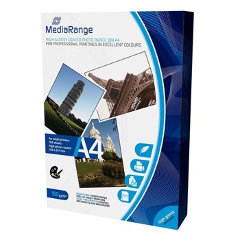 Фотохартия MEDIARANGE GLOSSY, A4, гланцирана, 160 g/m2, 100 листа | JAR Computers MEDIARANGE GLOSSY