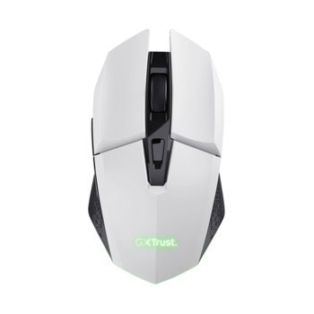 Мишка Trust GXT110 Felox, оптична (4800 dpi), безжична, USB, бяла, гейминг, RGB подсветка, 6 бутона | JAR Computers Trust GXT110 Felox 25069