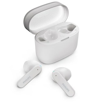 Слушалки Philips TAT2139WT/00, безжични, Bluetooth, микрофон, до 7 часа време на работа, IPX4 защита, бели | JAR Computers PHILIPS TAT2139WT/00