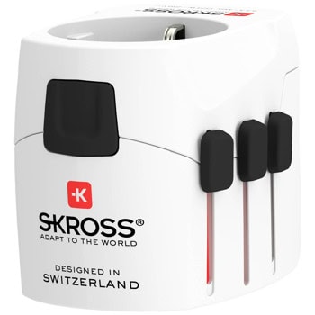 Адаптер Skross PRO Light 1302470, 1 гнездо, от EU към Сащ/Великобритания/Австралия/Китай, бял | JAR Computers SKROSS PRO Light 1302470