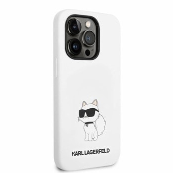 Liquid Silicone Choupette NFT за iPhone 14 Pro бял
