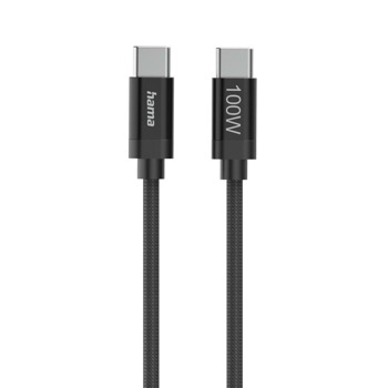 кабел hama fabric usb-c m to usb-c m 100 w 1.5 m
