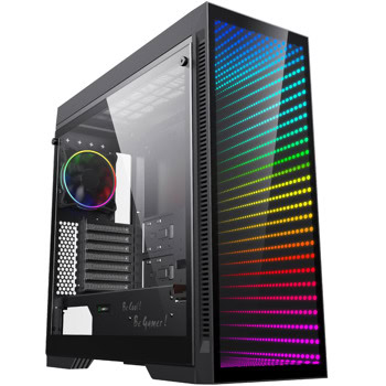 Кутия Gamemax Abyss TR, EATX/ATX/mATX/ITX, 2x USB 3.1 Gen 1, 1x ARGB 120mm вентилатор, с прозорец, черна, без захранване | JAR Computers Gamemax Abyss TR