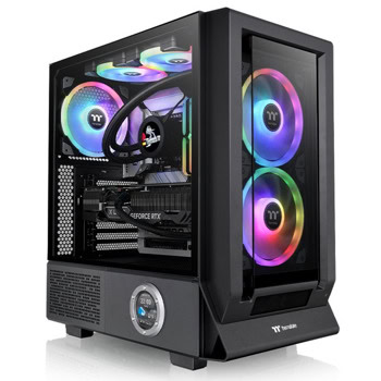 Кутия Thermaltake Ceres 350 MX, EATX/mATX/Mini-ITX, 1x USB 3.2 Gen 2 Type-C, 2x USB 3.0, 2x ARGB 140mm вентилатора, с прозорец, черна, без захранване | JAR Computers Thermaltake Ceres 350 MX Black CA-1Z3-00M1WN-00