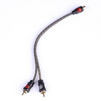 Кабел Royal CABLE-Y 2M-1F Silicone, от 1x чинч(ж) към 2x чинча(м), 0.2m, сив | JAR Computers Royal CABLE-Y 2M-1F HQ Black Silicone 21012875
