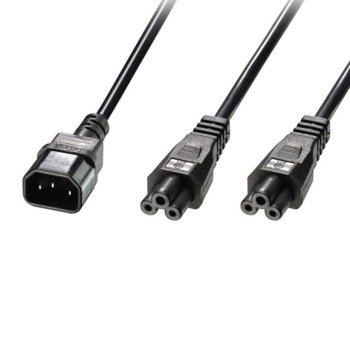 LINDY кабел 1 x IEC C14 към 2 x IEC C5 2.5m 30370