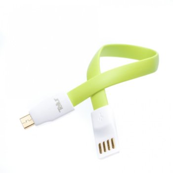 Кабел Tellur TLL155081, от USB А(м) към USB Micro B(м), 0.2m, зелен, магнитен | JAR Computers Tellur TLL155081 USB А(м) към USB Micro B(м) 0.2m