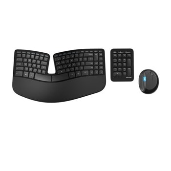 Комплект клавиатура и мишка Microsoft Sculpt Ergonomic Desktop, безжични, four-way скрол, USB, черни image