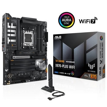 Дънна платка Asus TUF GAMING X870-PLUS WIFI, X870, AM5, DDR5, PCI-E 5.0 (HDMI&USB4), 2x SATA 6Gb/s, 4x M.2 slots, 2x USB4, 3x USB 3.2 Gen 2, 2.5GbE LAN, Wi-Fi 7, Bluetooth 5.4, ATX | JAR Computers Asus TUF GAMING X870-PLUS WIFI 90MB1IU0-M0EAY0