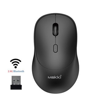 Мишка Makki MAKKI-MSX-2401, оптична 1600dpi, безжична, USB, черна | JAR Computers Мишка Makki MSX-2401