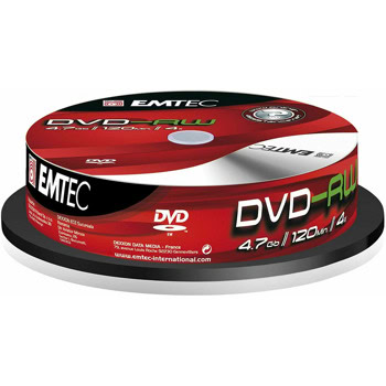 Оптичен носител DVD-RW, 4.7Gb, Emtec 00063, 4x, 10бр. | JAR Computers Emtec DVD-RW 4.7Gb./4Х - 10бр. 00063