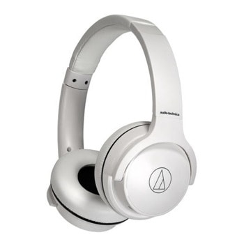Слушалки Audio-Technica ATH-S220BT, безжични/жични, Bluetooth, микрофон, до 60 часа време на работа, бели | JAR Computers Audio-Technica ATH-S220BTWH