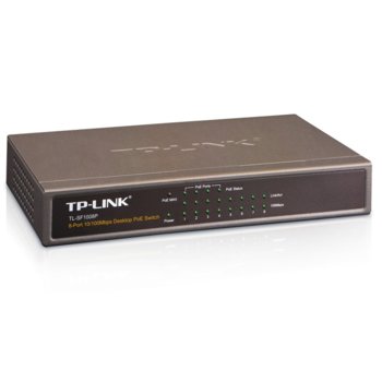 Суич TP-Link TL-SF1008P, 10/100Mbs 8Port, PoE | JAR Computers Switch TP-Link TL-SF1008P 100Mbs 8Port PoE