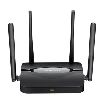 Рутер Mercusys MR25BE, 3600Mbps, 2.4GHz (688Mbps)/ 5GHz (2880Mbps), Wireless BE, 3x LAN 10/100/1000Mbps, 1x WAN 10/100/1000Mbps, 4x външни антени | JAR Computers Mercusys MR25BE BE3600