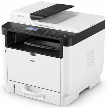 Мултифункционално лазерно устройство Ricoh M 320, монохромен принтер/копир/скенер, 1200 x 1200 dpi, 32 стр/мин, USB, LAN, A4 | JAR Computers Ricoh M 320